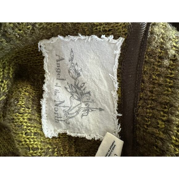 Anthropologie Angel of the North Womens Cardigan Size Large Green Wool Chevron - Picture 7 of 9